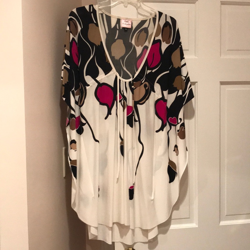 Pink Polkadot Adorable Floral Tunic